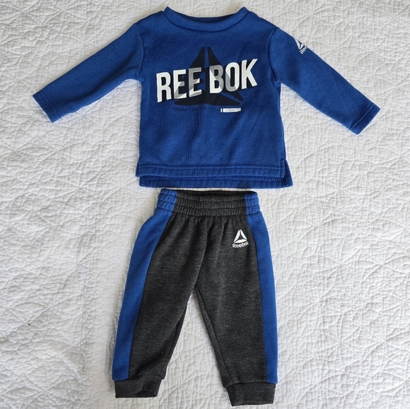 Reebok Other - Reebok Baby 2-Piece Sweat Suit Blue Gray 12 Months